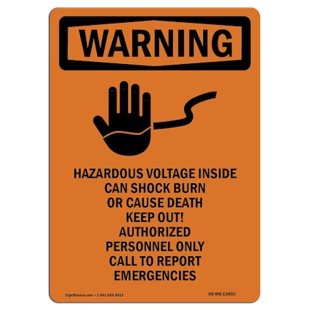 OSHA WARNING Sign, Hazardous W/ Symbol, 10in X 7in Aluminum
